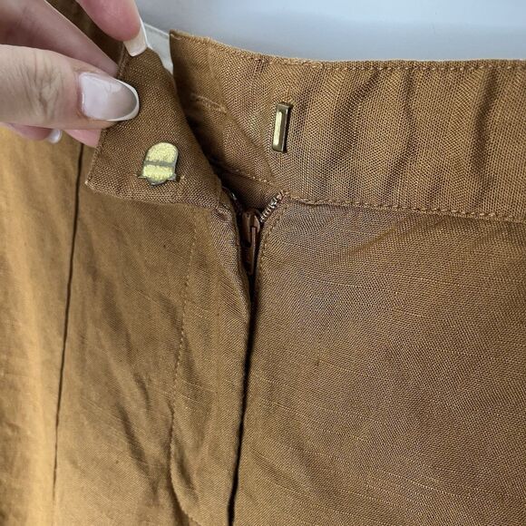 diane von furstenberg Burnt Orange Linen Blend Wide Leg Pants Sz 6 189 - Picture 2 of 7